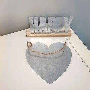 Metal Rope Decor Sign With Happy and Wall Hanger or Candle Holder